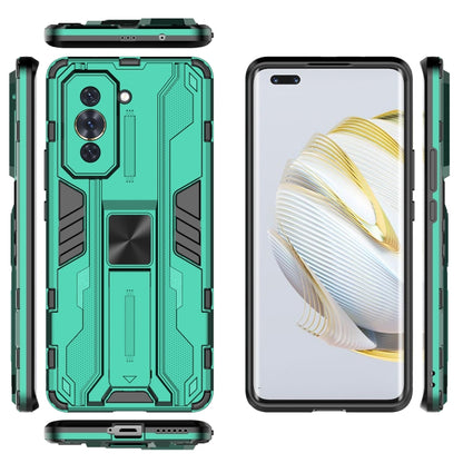 For Huawei Nova 10 Pro 4G Supersonic PC + TPU Shock-proof Protective Phone Case with Holder(Green) - Mobile Accessories by buy2fix | Online Shopping UK | buy2fix