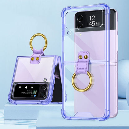 For Samsung Galaxy Z Flip4 GKK Airbag Protective Phone Case with Ring(Purple) - Galaxy Z Flip4 5G Cases by GKK | Online Shopping UK | buy2fix