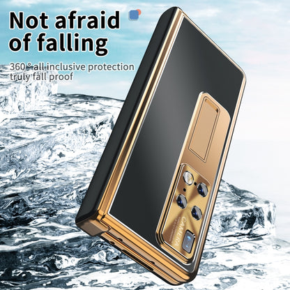 For Huawei Mate X2 Aluminum Alloy Double Hinge Shockproof Phone Protective Case(Black Gold) - Huawei Cases by buy2fix | Online Shopping UK | buy2fix