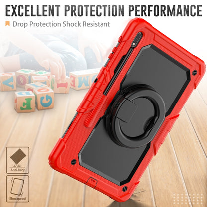 For Samsung Galaxy Tab S8+ / S7+ Bracelet Holder Silicone + PC Tablet Case(Red) - Galaxy Tab S8+ Cases by buy2fix | Online Shopping UK | buy2fix