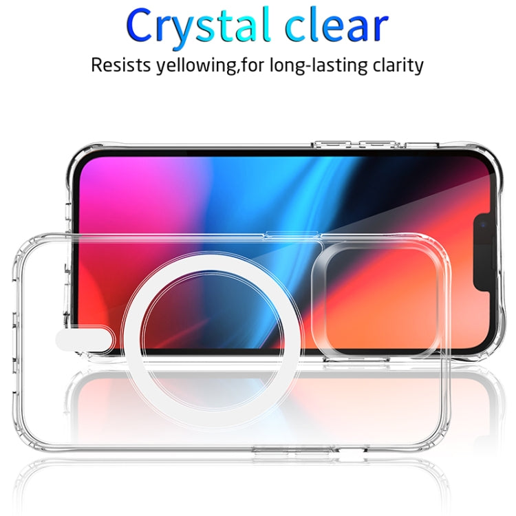 For iPhone 14 Pro Magsafe Magnetic Four Corner Airbags Phone Case(Transparent) - iPhone 14 Pro Cases by buy2fix | Online Shopping UK | buy2fix