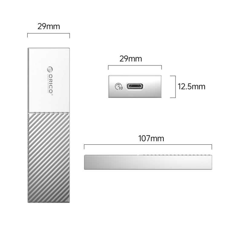 ORICO FV09C3-G2-SV 10Gbps USB3.2 Gen2 Type-C M.2 NVMe/NGFF(SATA) Dual Protocol SSD Enclosure(Silver) - HDD Enclosure by ORICO | Online Shopping UK | buy2fix