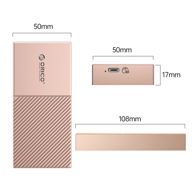 ORICO 40Gbps USB4.0 Type-C M.2 NVMe SSD Enclosure(Gold) - HDD Enclosure by ORICO | Online Shopping UK | buy2fix