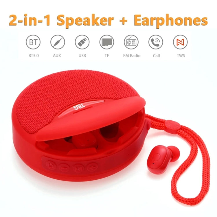 T&G TG808 2 in 1 Mini Wireless Bluetooth Speaker Wireless Headphones(Blue) - Mini Speaker by T&G | Online Shopping UK | buy2fix