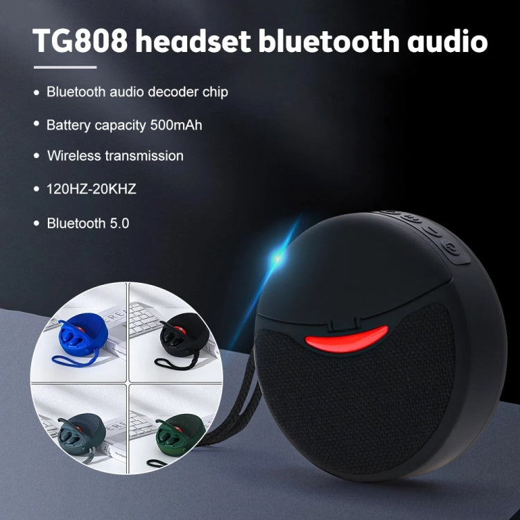 T&G TG808 2 in 1 Mini Wireless Bluetooth Speaker Wireless Headphones(Black) - Mini Speaker by T&G | Online Shopping UK | buy2fix