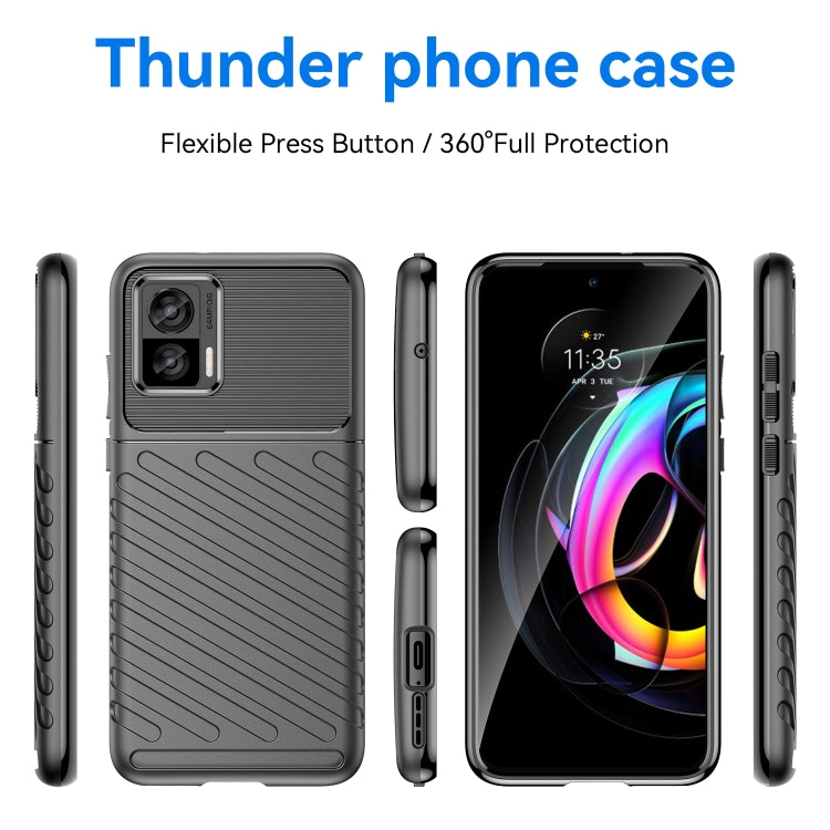 For Motorola Edge 30 Neo Thunderbolt Shockproof TPU Protective Soft Phone Case(Black) - Motorola Cases by buy2fix | Online Shopping UK | buy2fix