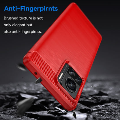 For Motorola Moto X30 Pro/Edge 30 Ultra Brushed Texture Carbon Fiber TPU Phone Case(Red) - Motorola Cases by buy2fix | Online Shopping UK | buy2fix