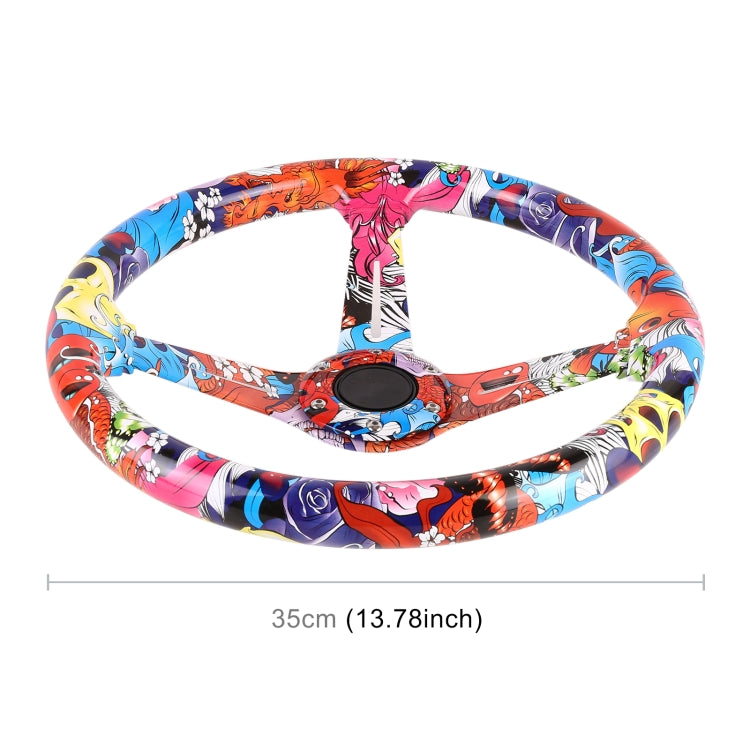 35cm Car Racing Graffiti ABS Steering Wheel(Style 2) - In Car by buy2fix | Online Shopping UK | buy2fix