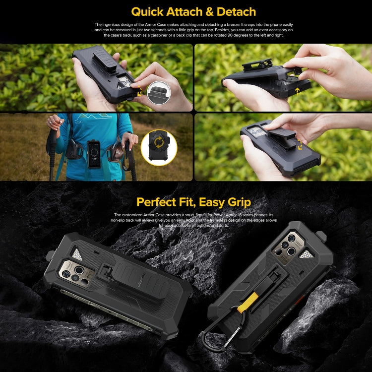 For Ulefone Power Armor 18T Ulefone Back Clip Phone Case with Carabiner (Black) - Ulefone Cases by Ulefone | Online Shopping UK | buy2fix