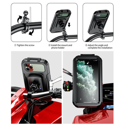 M18S-A1 Motorcycle / Bicycle Handlebar Wireless Charging Waterproof Box Mobile Phone Holder - In Car by buy2fix | Online Shopping UK | buy2fix