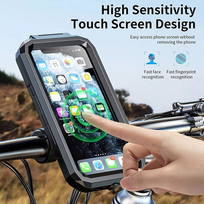 M18L-A1 Motorcycle / Bicycle Handlebar Wireless Charging Waterproof Box Mobile Phone Holder - In Car by buy2fix | Online Shopping UK | buy2fix