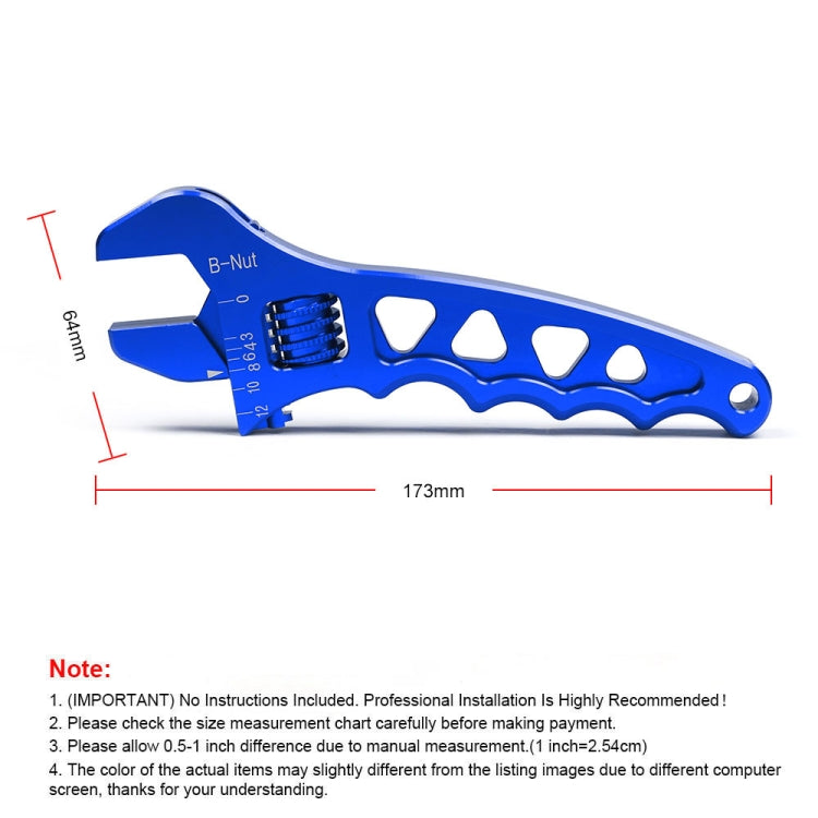 Car AN3-AN12 Adjustable Aluminum Wrench Hose Fitting Tool(Blue) - In Car by buy2fix | Online Shopping UK | buy2fix