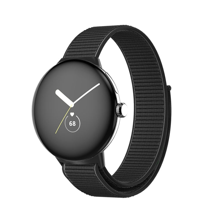 For Google Pixel Watch Nylon Woven Watch Band(Black) - Smart Wear by buy2fix | Online Shopping UK | buy2fix