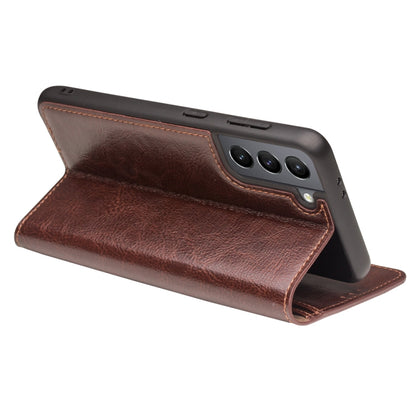 For Samsung Galaxy S21+ 5G QIALINO Genuine Leather Phone Case(Brown) - Galaxy S21+ 5G Cases by QIALINO | Online Shopping UK | buy2fix