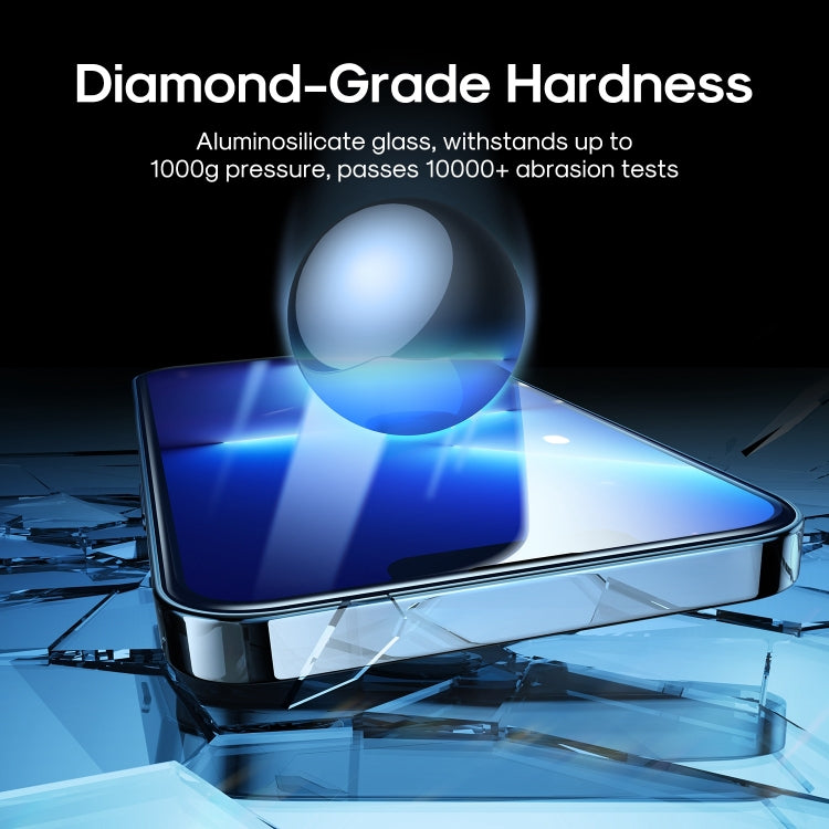 For iPhone 14 Pro Max JOYROOM JR-H04 2.5D Screen Printing Full Screen Black Edge Tempered Glass Film - iPhone 14 Pro Max Tempered Glass by JOYROOM | Online Shopping UK | buy2fix