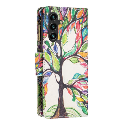 For Samsung Galaxy A14 5G Colored Drawing Pattern Zipper Leather Phone Case(Big Tree) - Galaxy Phone Cases by buy2fix | Online Shopping UK | buy2fix