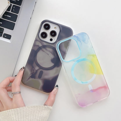 For iPhone 12 Watercolor Magsafe Phone Case(Black) - iPhone 12 / 12 Pro Cases by buy2fix | Online Shopping UK | buy2fix