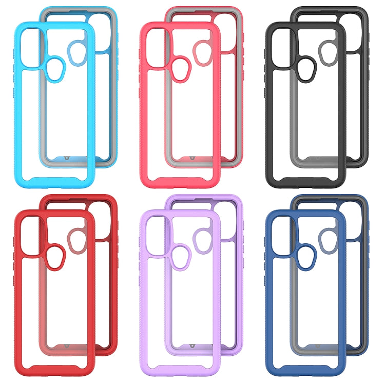 For Motorola Moto E20 Starry Sky Solid Color TPU Clear PC Phone Case(Sky Blue) - Motorola Cases by buy2fix | Online Shopping UK | buy2fix