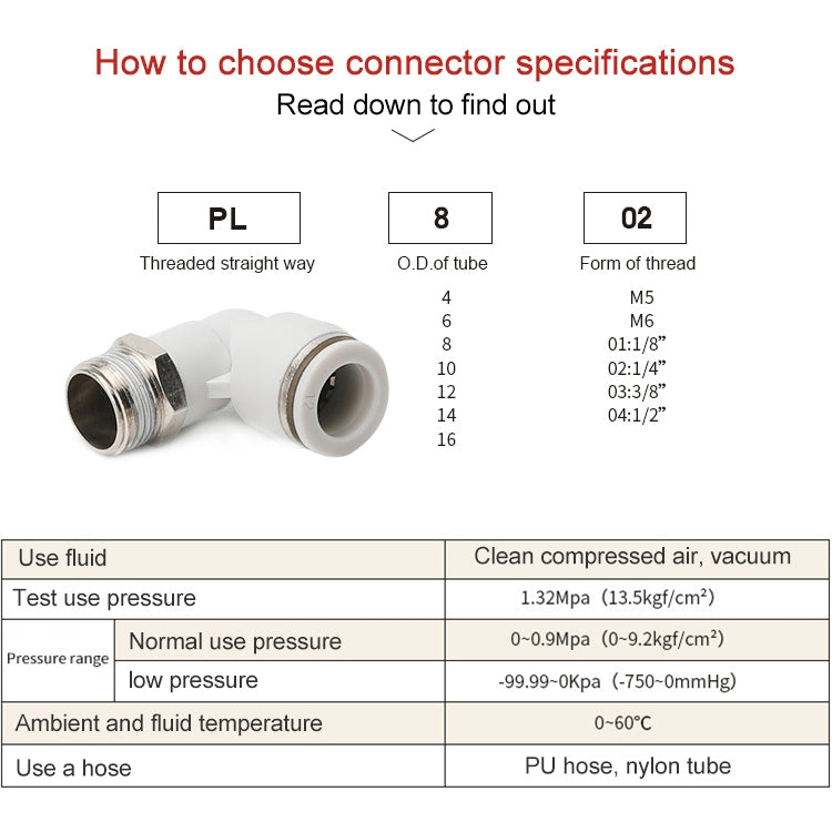 PL12-01 LAIZE PL Elbow Pneumatic Quick Fitting Connector -  by LAIZE | Online Shopping UK | buy2fix