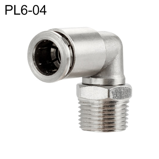 PL6-04 LAIZE Nickel Plated Copper Elbow Male Thread Pneumatic Quick Fitting Connector -  by LAIZE | Online Shopping UK | buy2fix