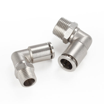 PL12-02 LAIZE Nickel Plated Copper Elbow Male Thread Pneumatic Quick Fitting Connector -  by LAIZE | Online Shopping UK | buy2fix