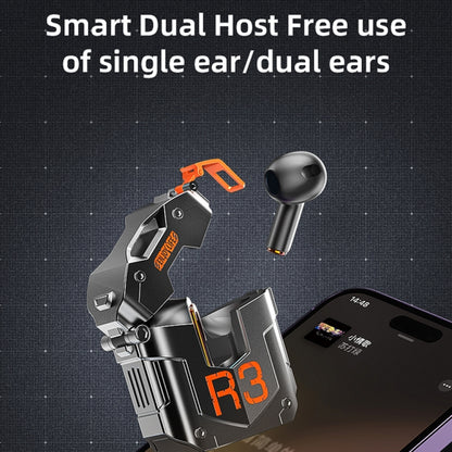 ROCK R3 Steampunk Mecha Wireless Bluetooth Earphone(Flame Black) - Bluetooth Earphone by ROCK | Online Shopping UK | buy2fix