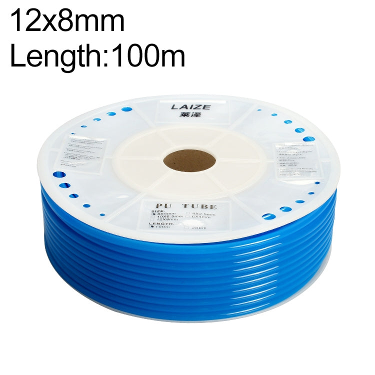 LAIZE Pneumatic Compressor Air Flexible PU Tube, Specification:12x8mm, 100m(Blue) - PU Air Pipe by LAIZE | Online Shopping UK | buy2fix