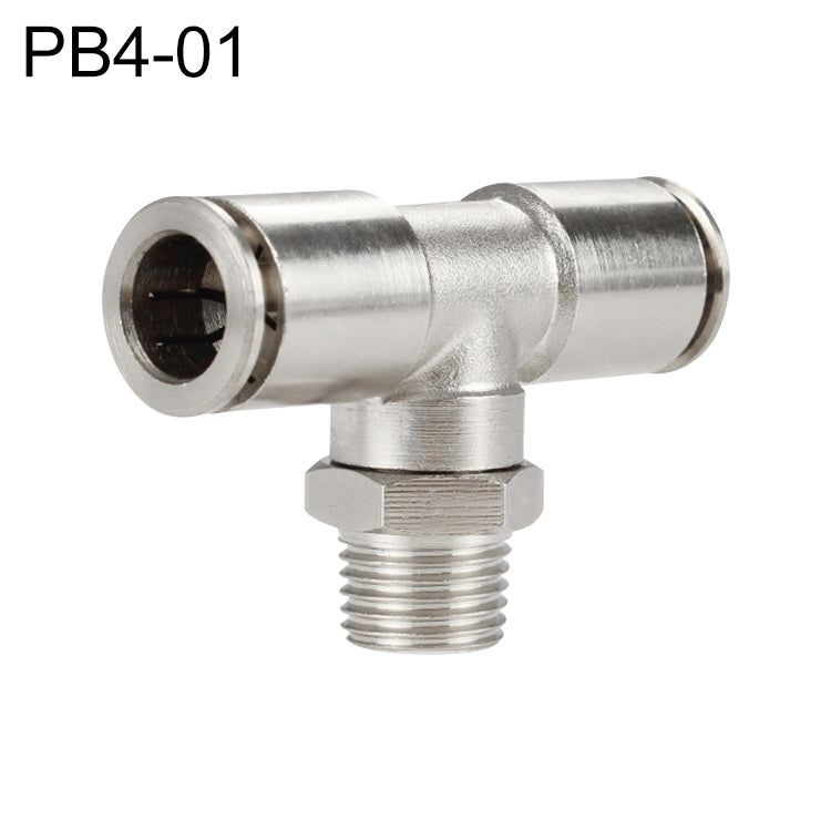 PB4-01 LAIZE Nickel Plated Copper Male Tee Branch Pneumatic Quick Connector -  by LAIZE | Online Shopping UK | buy2fix