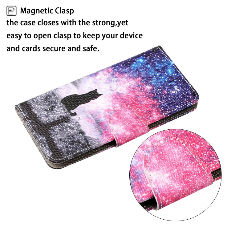For Xiaomi Redmi A1 Colored Drawing Pattern Leather Phone Case(Star Sky Cat) - Xiaomi Cases by buy2fix | Online Shopping UK | buy2fix