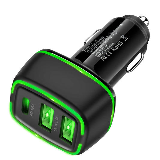 ACC-178 30W Dual USB+USB-C/Type-C Fast Charge Car Charger(Black) - In Car by buy2fix | Online Shopping UK | buy2fix