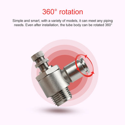 SL6-03 LAIZE Nickel Plated Copper Male Thread Throttle Valve Pneumatic Connector -  by LAIZE | Online Shopping UK | buy2fix