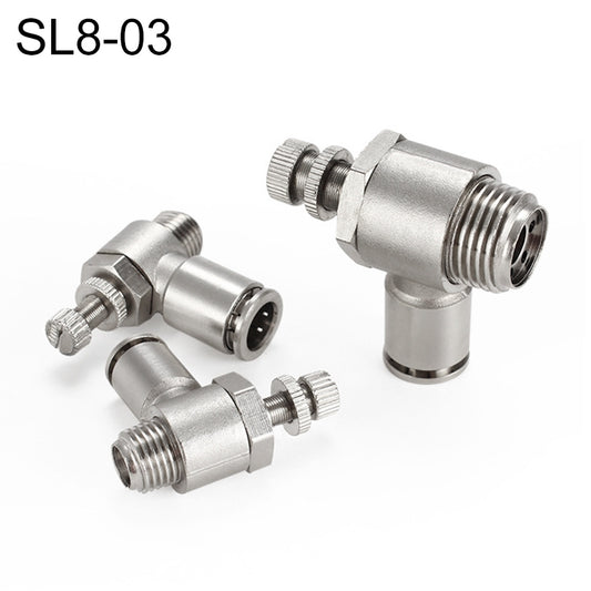 SL8-03 LAIZE Nickel Plated Copper Male Thread Throttle Valve Pneumatic Connector -  by LAIZE | Online Shopping UK | buy2fix