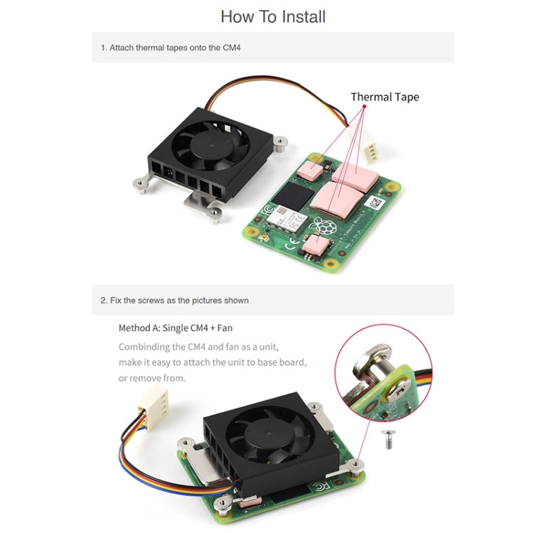 Waveshare Dedicated 3007 Cooling Fan for Raspberry Pi Compute Module 4 CM4, Power Supply:5V - Consumer Electronics by WAVESHARE | Online Shopping UK | buy2fix