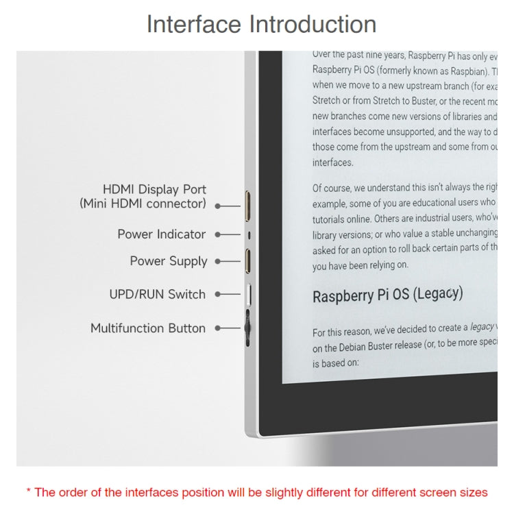 Waveshare 10.3 inch E-Paper Monitor External E-Paper Screen for MAC / Windows PC(UK Plug) - Mini PC Accessories by WAVESHARE | Online Shopping UK | buy2fix