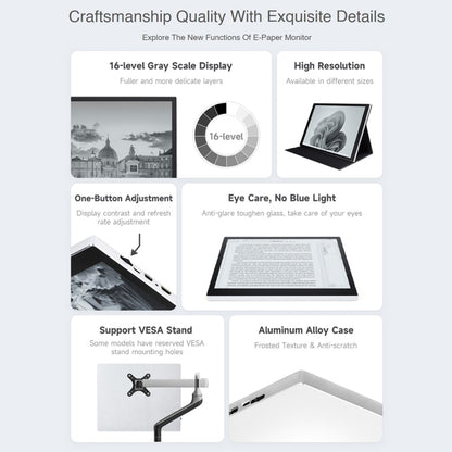 Waveshare 10.3 inch E-Paper Monitor External E-Paper Screen for MAC / Windows PC(UK Plug) - Mini PC Accessories by WAVESHARE | Online Shopping UK | buy2fix