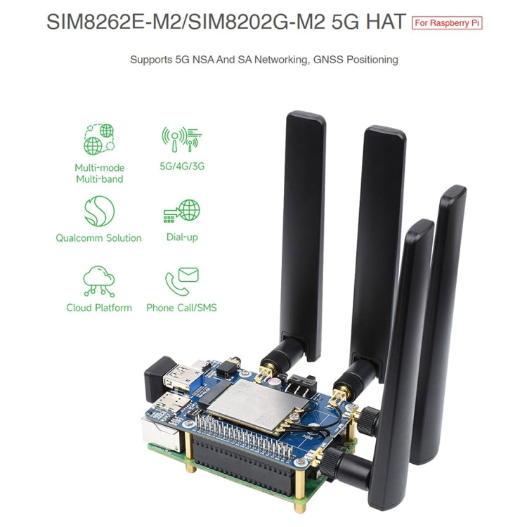 Waveshare SIM8262E-M2/SIM8202G-M2 5G HAT for Raspberry Pi - Consumer Electronics by WAVESHARE | Online Shopping UK | buy2fix