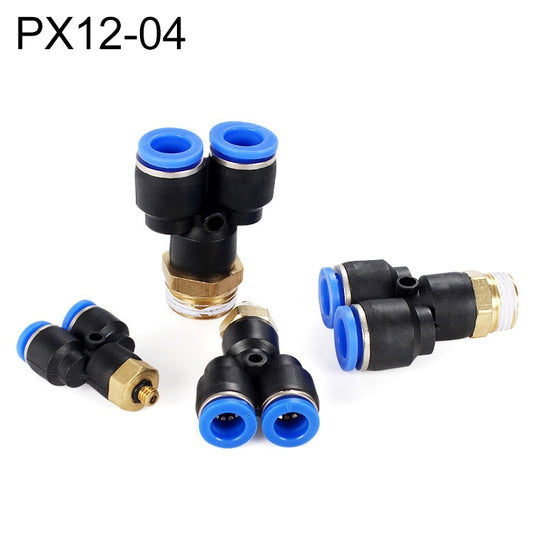 PX12-04 LAIZE Plastic Y-type Tee Male Thread Pneumatic Quick Connector -  by LAIZE | Online Shopping UK | buy2fix