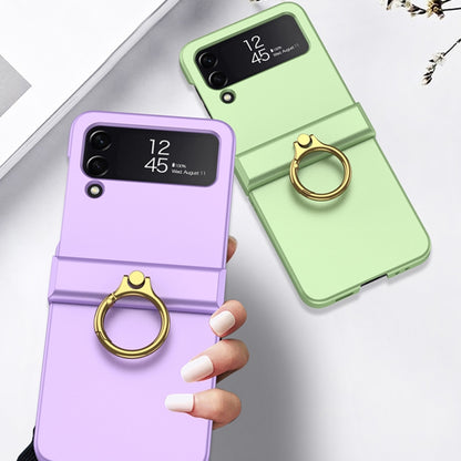 For Samsung Galaxy Z Flip4 GKK Ultrathin Hinge Full Coverage Phone Case with Ring Holder(Pink) - Galaxy Z Flip4 5G Cases by GKK | Online Shopping UK | buy2fix