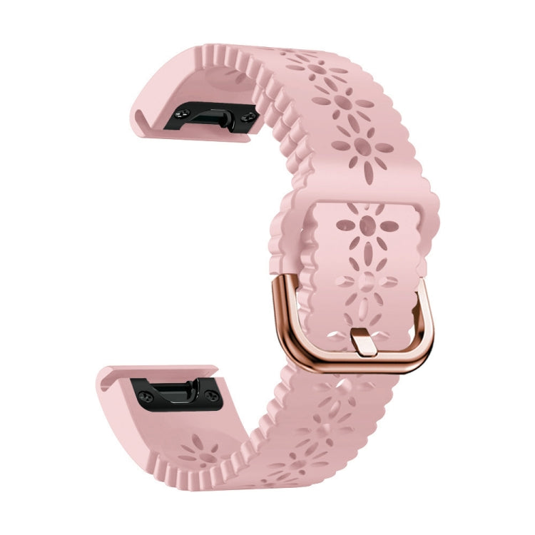 For Garmin Fenix 7S / 6S / 5S Quick Release Lace Silicone Watch Band(Pink) - Watch Bands by buy2fix | Online Shopping UK | buy2fix