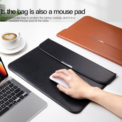 For 15 / 15.4 / 16 inch Laptop Ultra-thin Leather Laptop Sleeve(Brown) - 15.6 - 17 inch by buy2fix | Online Shopping UK | buy2fix