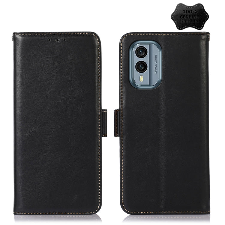 For Nokia X30 5G Crazy Horse Top Layer Cowhide Leather Phone Case(Black) - Nokia Cases by buy2fix | Online Shopping UK | buy2fix