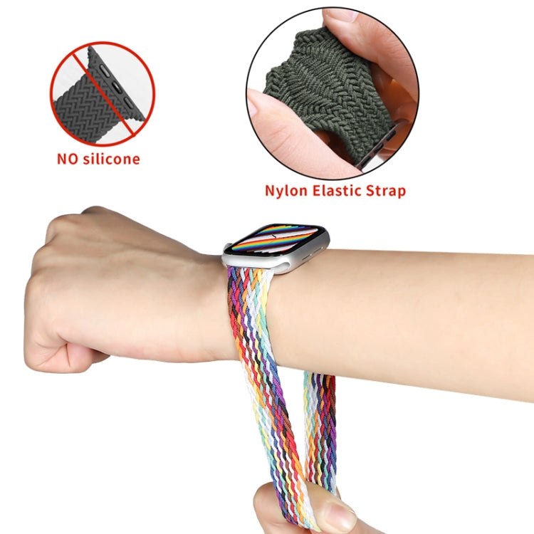 Nylon Single-turn Braided Watch Band For Apple Watch Ultra 49mm / Series 8&7 45mm / SE 2&6&SE&5&4 44mm / 3&2&1 42mm, Length:155mm(Beat Purple) - Watch Bands by buy2fix | Online Shopping UK | buy2fix