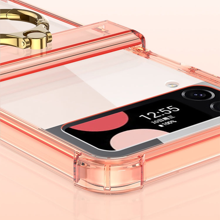 For Samsung Galaxy Z Flip4 GKK Airbag Hinge Shockproof Phone Case with Ring Holder(Transparent) - Galaxy Z Flip4 5G Cases by GKK | Online Shopping UK | buy2fix