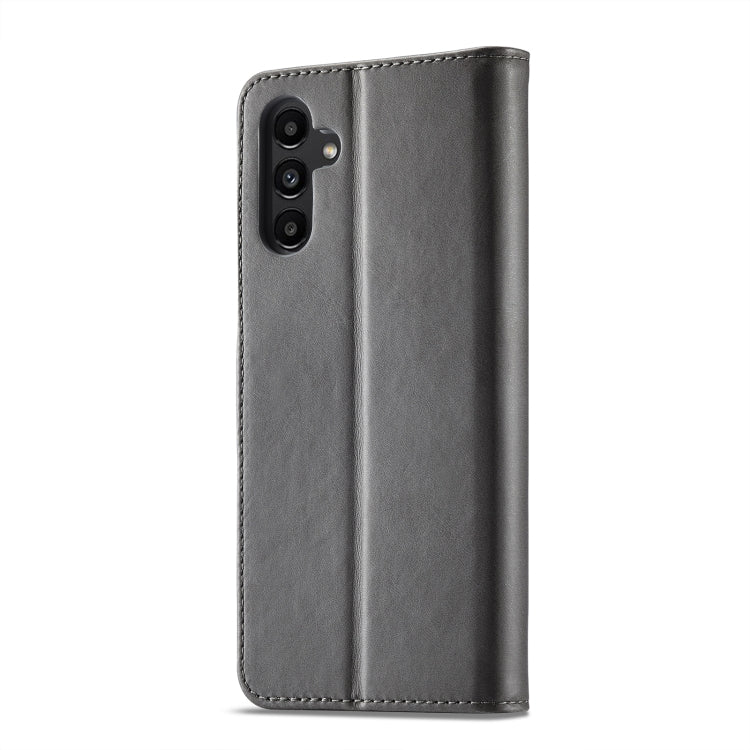 For Samsung Galaxy A54 5G LC.IMEEKE Calf Texture Leather Phone Case(Grey) - Galaxy Phone Cases by LC.IMEEKE | Online Shopping UK | buy2fix