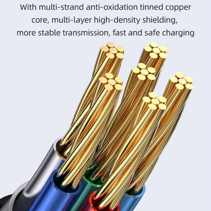 USAMS Type-C to Type-C PD100W Aluminum Alloy Transparent Digital Display Fast Charge Data Cable, Cable Length:1.2m(Black) - USB-C & Type-C Cable by USAMS | Online Shopping UK | buy2fix