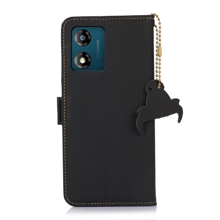 For Motorola Moto G53 5G Genuine Leather Magnetic RFID Leather Phone Case(Black) - Motorola Cases by buy2fix | Online Shopping UK | buy2fix