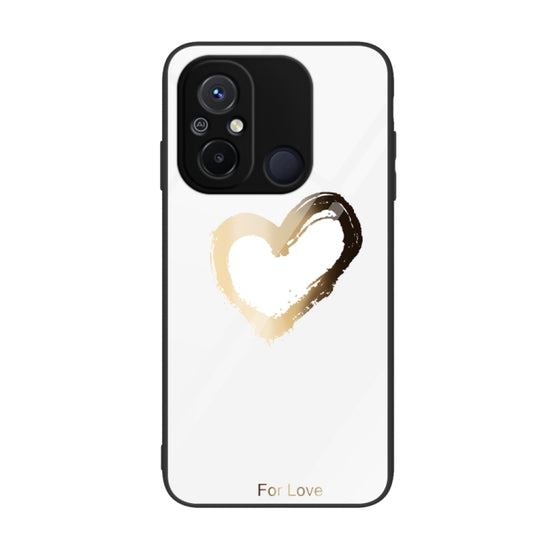 For Xiaomi Redmi 12C Colorful Painted Glass Phone Case(Golden Love) - Xiaomi Cases by buy2fix | Online Shopping UK | buy2fix