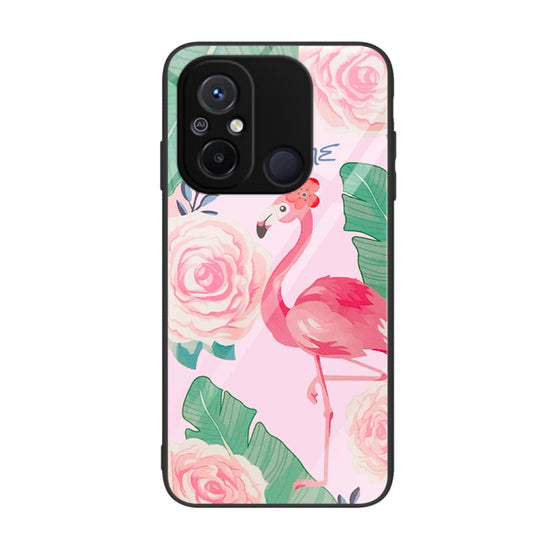 For Xiaomi Redmi 12C Colorful Painted Glass Phone Case(Flamingo) - Xiaomi Cases by buy2fix | Online Shopping UK | buy2fix