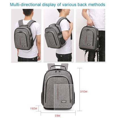 Small Waterproof Camera Backpack Shoulders SLR Camera Bag(Grey) - Backpack by buy2fix | Online Shopping UK | buy2fix