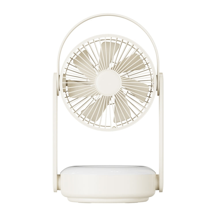 WT-F62 Outdoor Portable USB Charging Air Cooling Fan with LED Night Lamp(Cream Color) - Electric Fans by buy2fix | Online Shopping UK | buy2fix